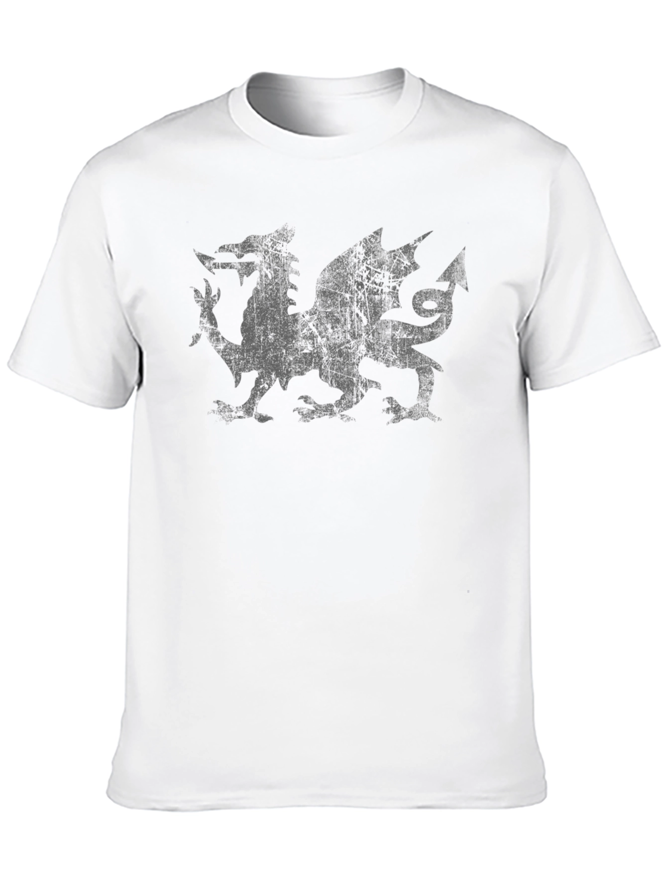 Welsh Dragon Distressed T-Shirt - Black