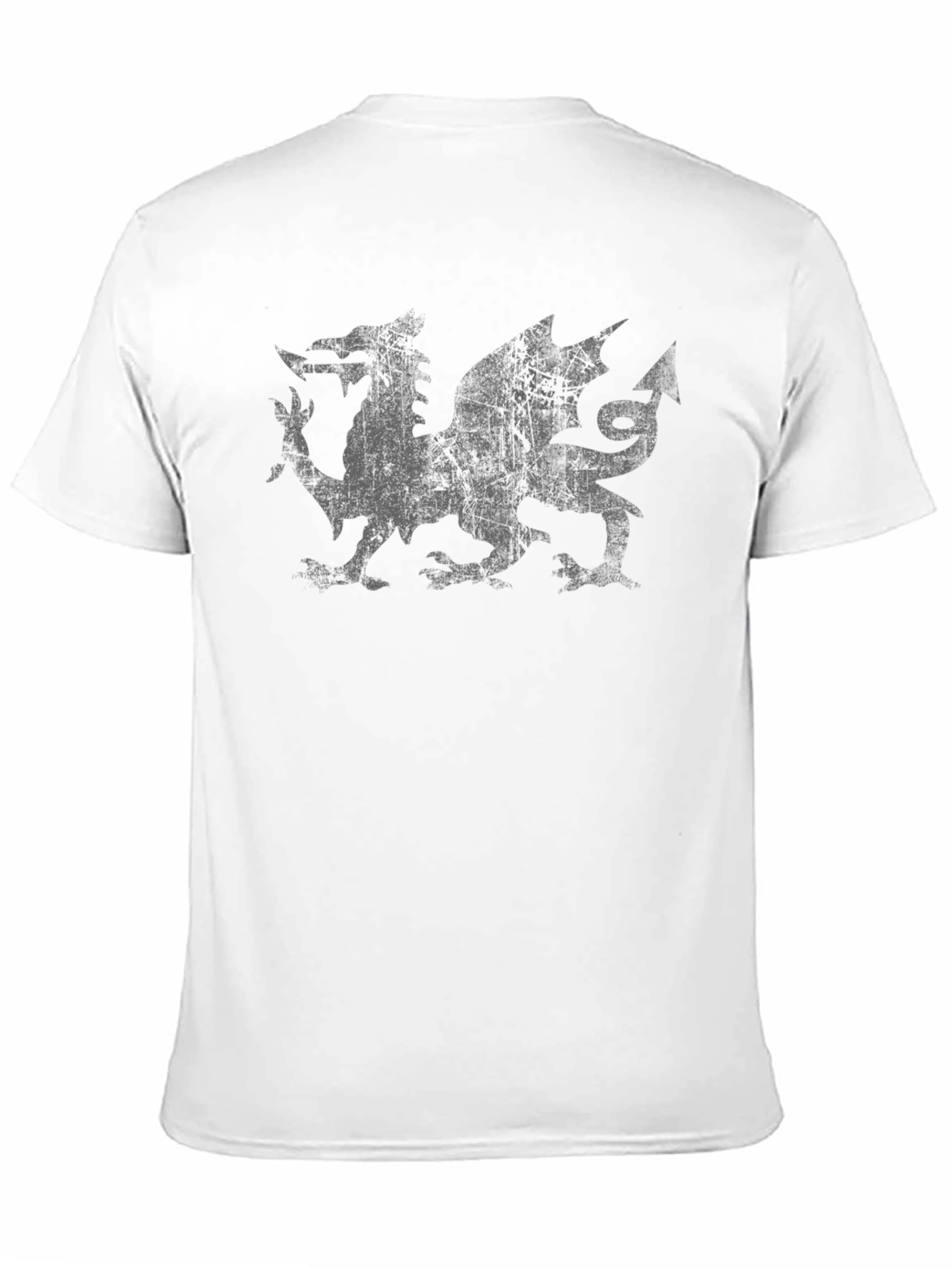 Welsh Dragon Distressed T-Shirt - Black