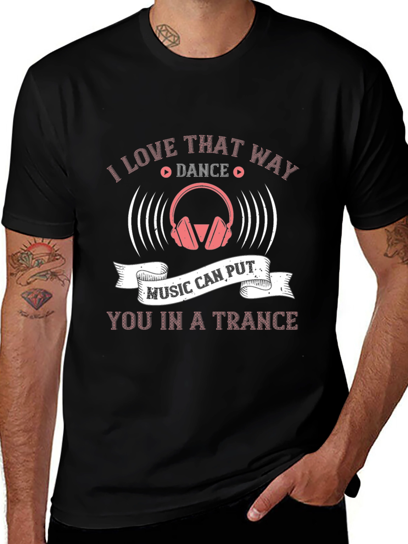 Music Trance T-Shirt - DJ Headphones Graphic Tee