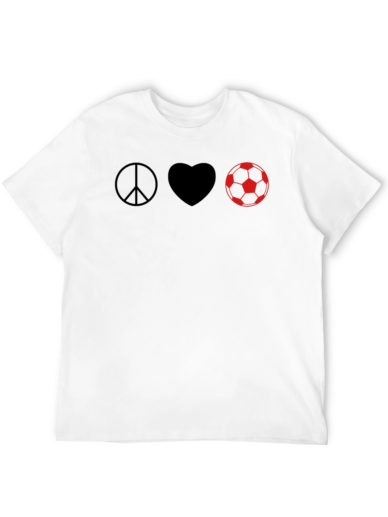 Peace Love Soccer T-Shirt - Black