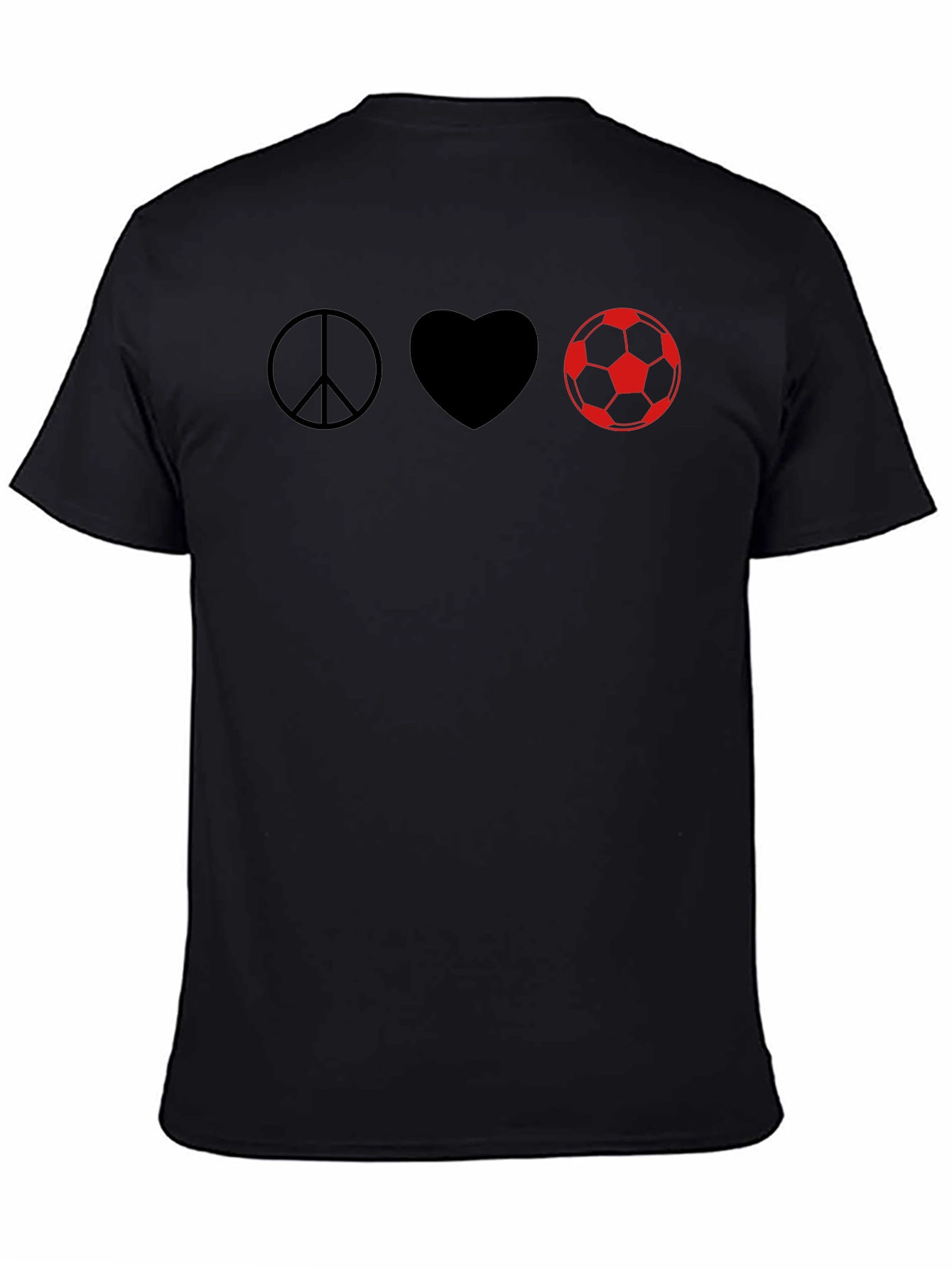 Peace Love Soccer T-Shirt - Black