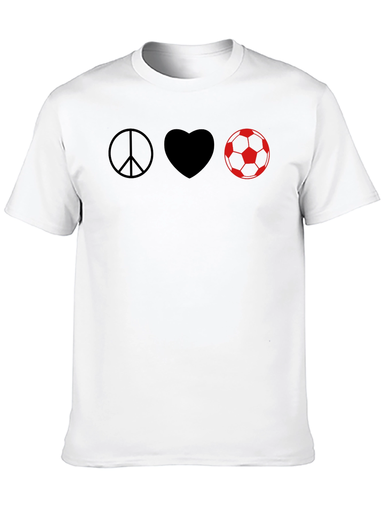 Peace Love Soccer T-Shirt - Black