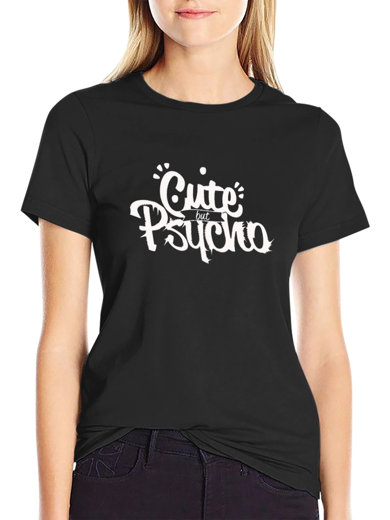Cute But Psycho Black Graphic Tee