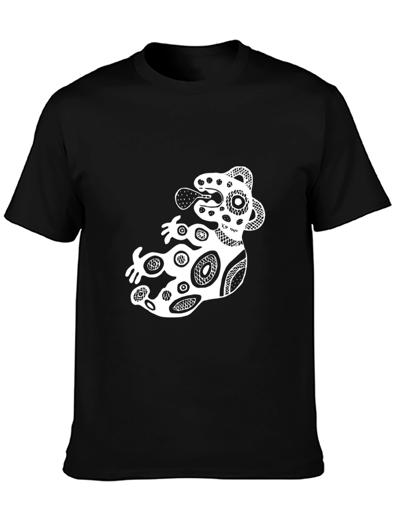 Stylish Black Graphic Tee - Abstract Design