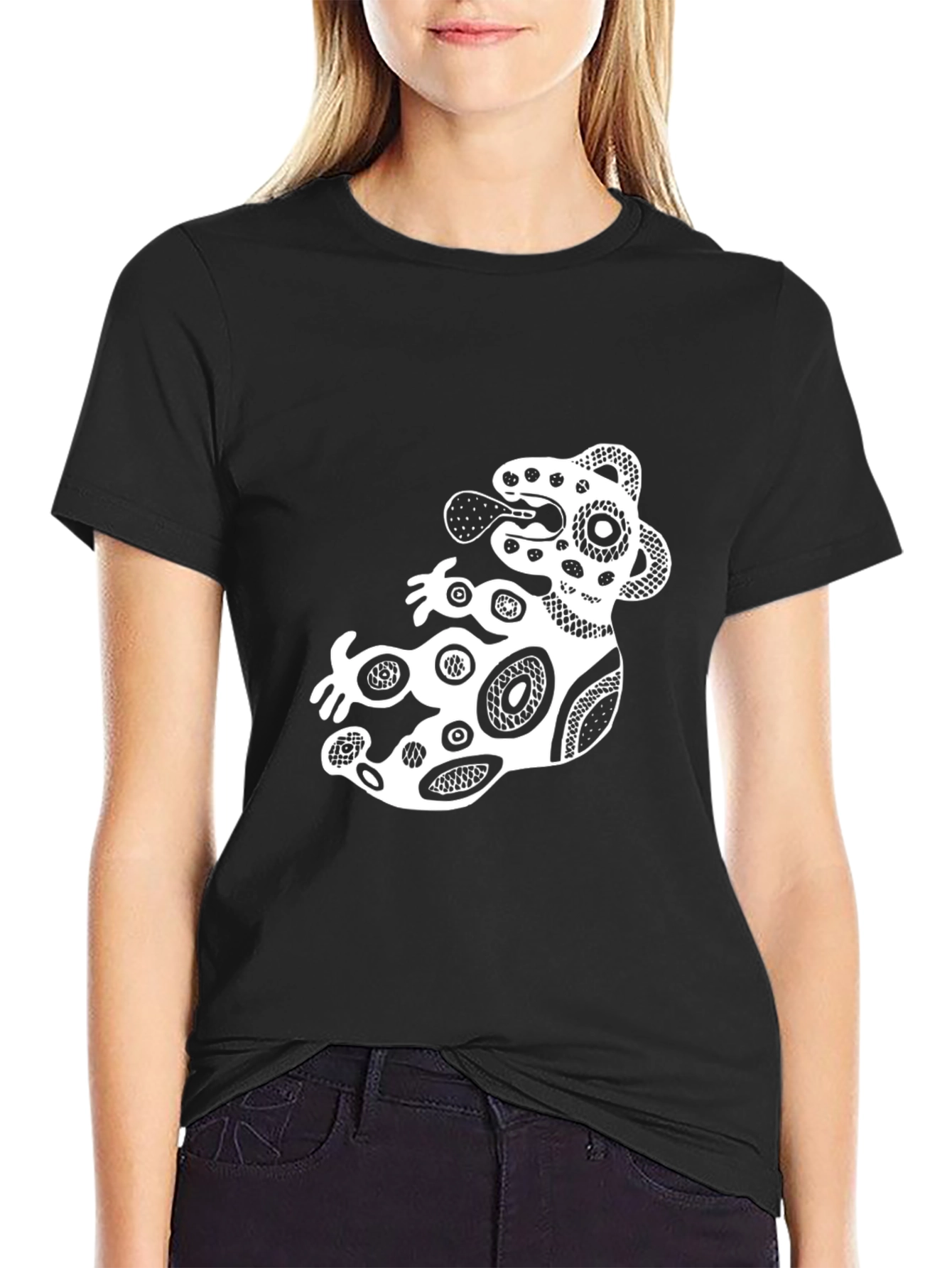 Stylish Black Graphic Tee - Abstract Design