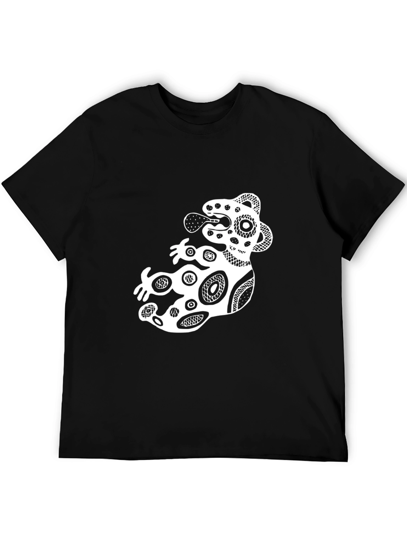 Stylish Black Graphic Tee - Abstract Design
