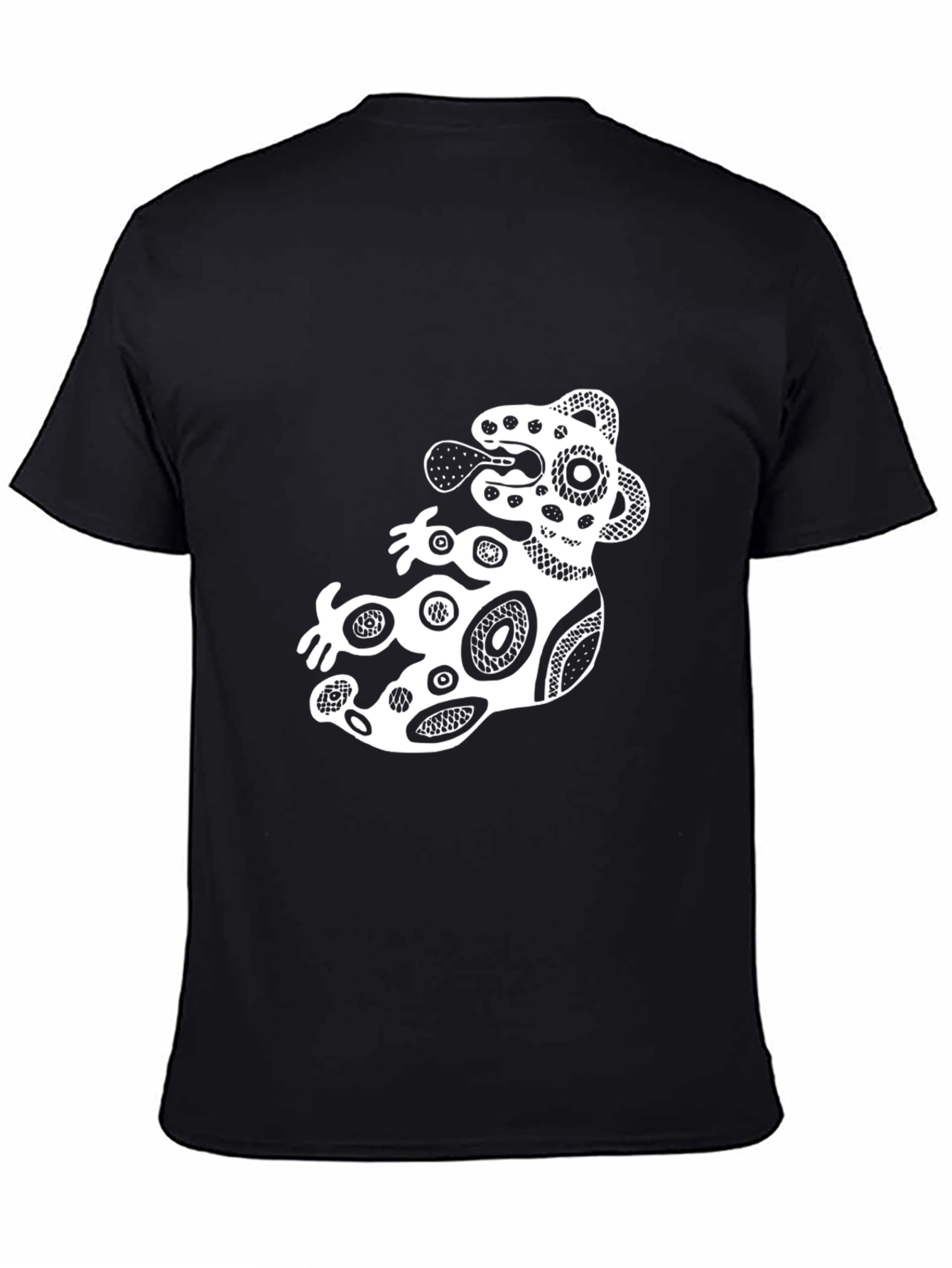 Stylish Black Graphic Tee - Abstract Design