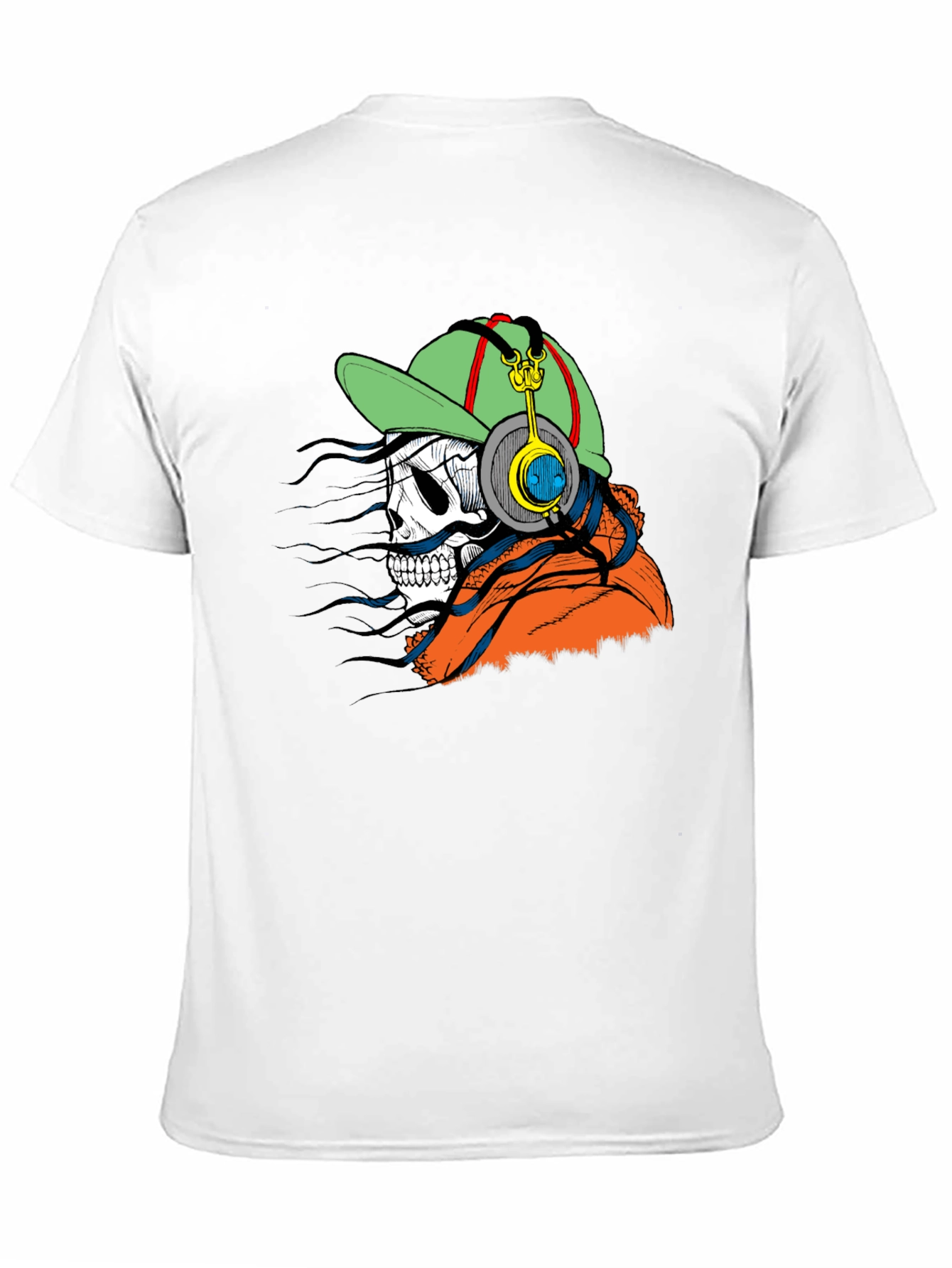 Skull Headphone Graphic Tee - Mens Black T-Shirt