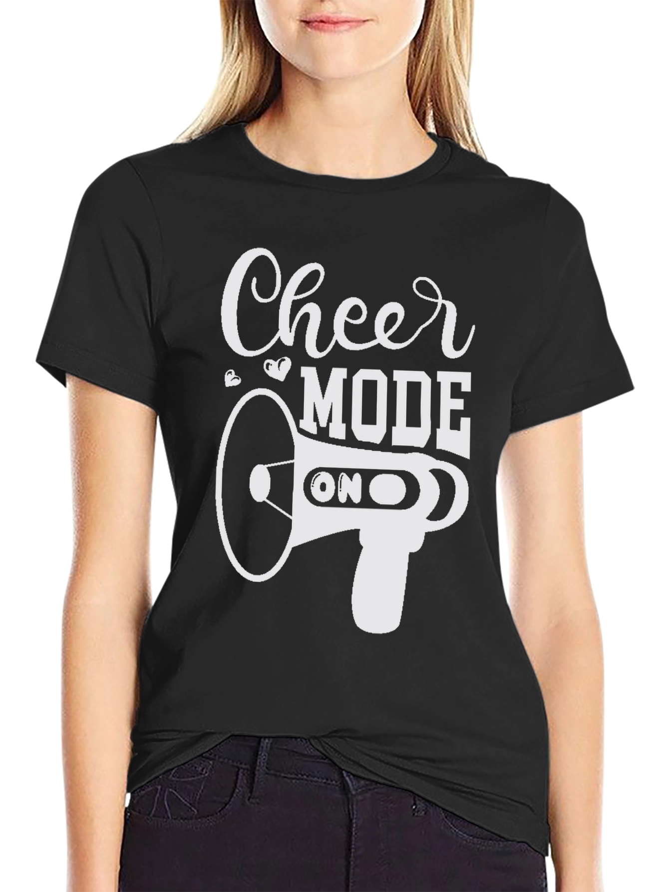 Cheer Mode On Black Graphic Tee