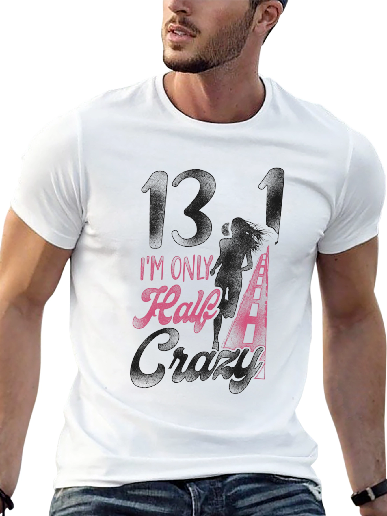 Im Only Half Crazy Black Graphic Tee