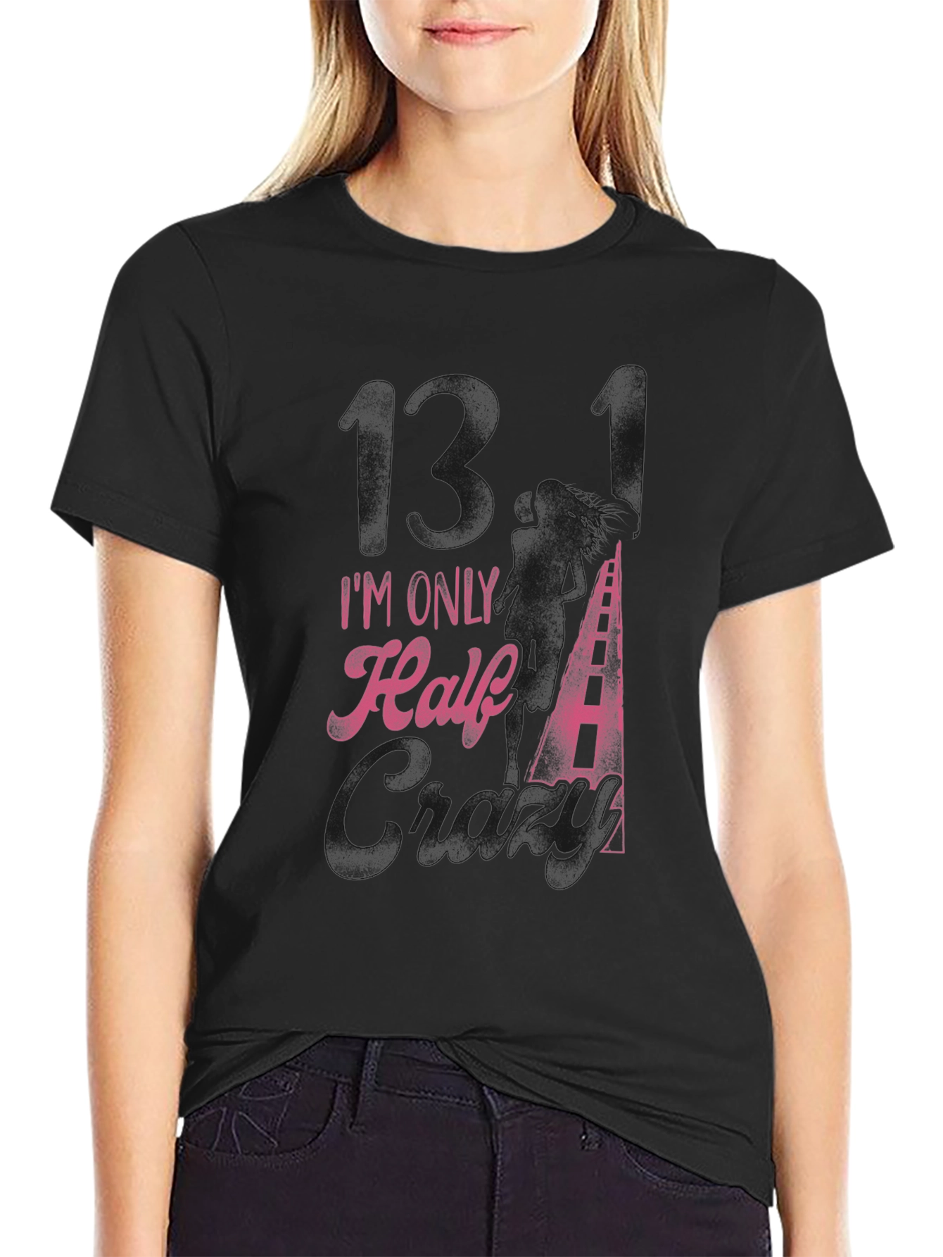 Im Only Half Crazy Black Graphic Tee