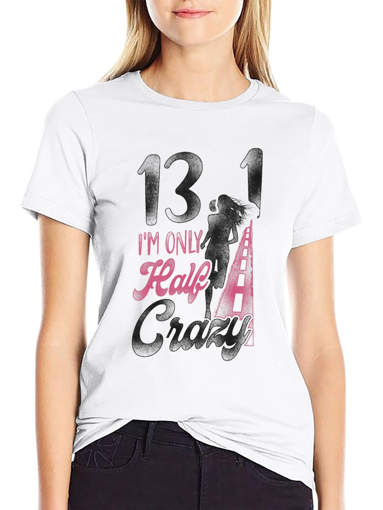 Im Only Half Crazy Black Graphic Tee