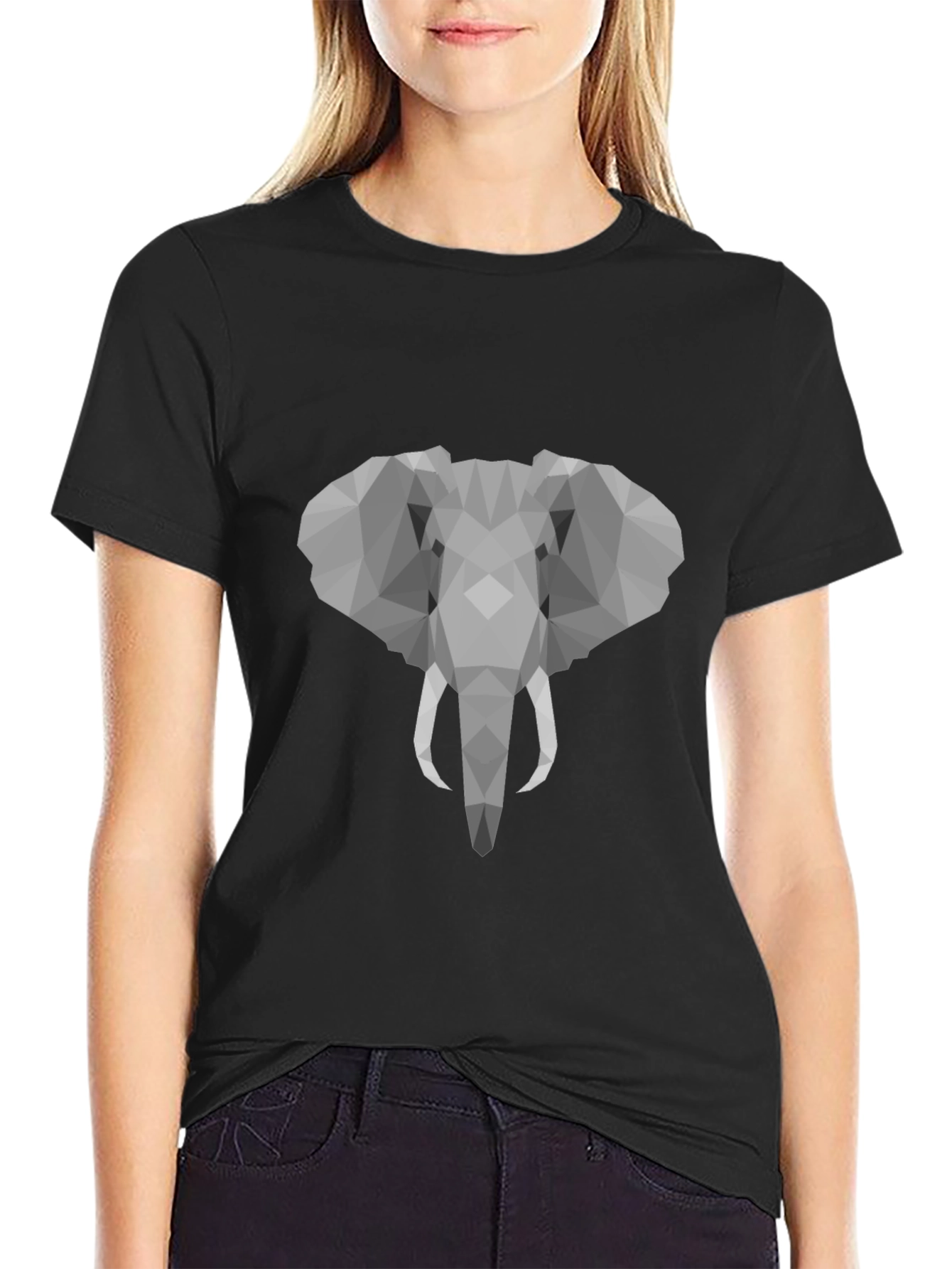 Geometric Elephant Graphic T-Shirt - Stylish Mens Tee