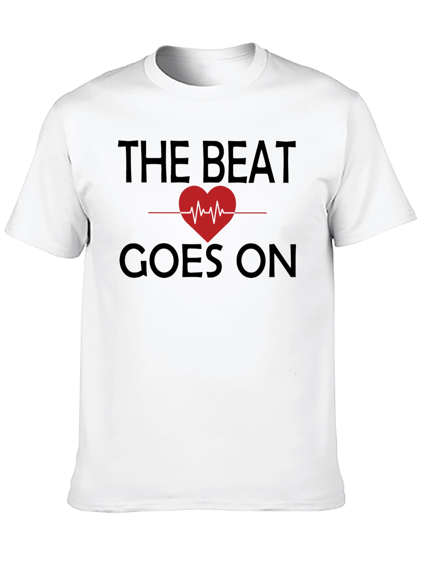 The Beat Goes On Graphic Tee - Heartbeat Design
