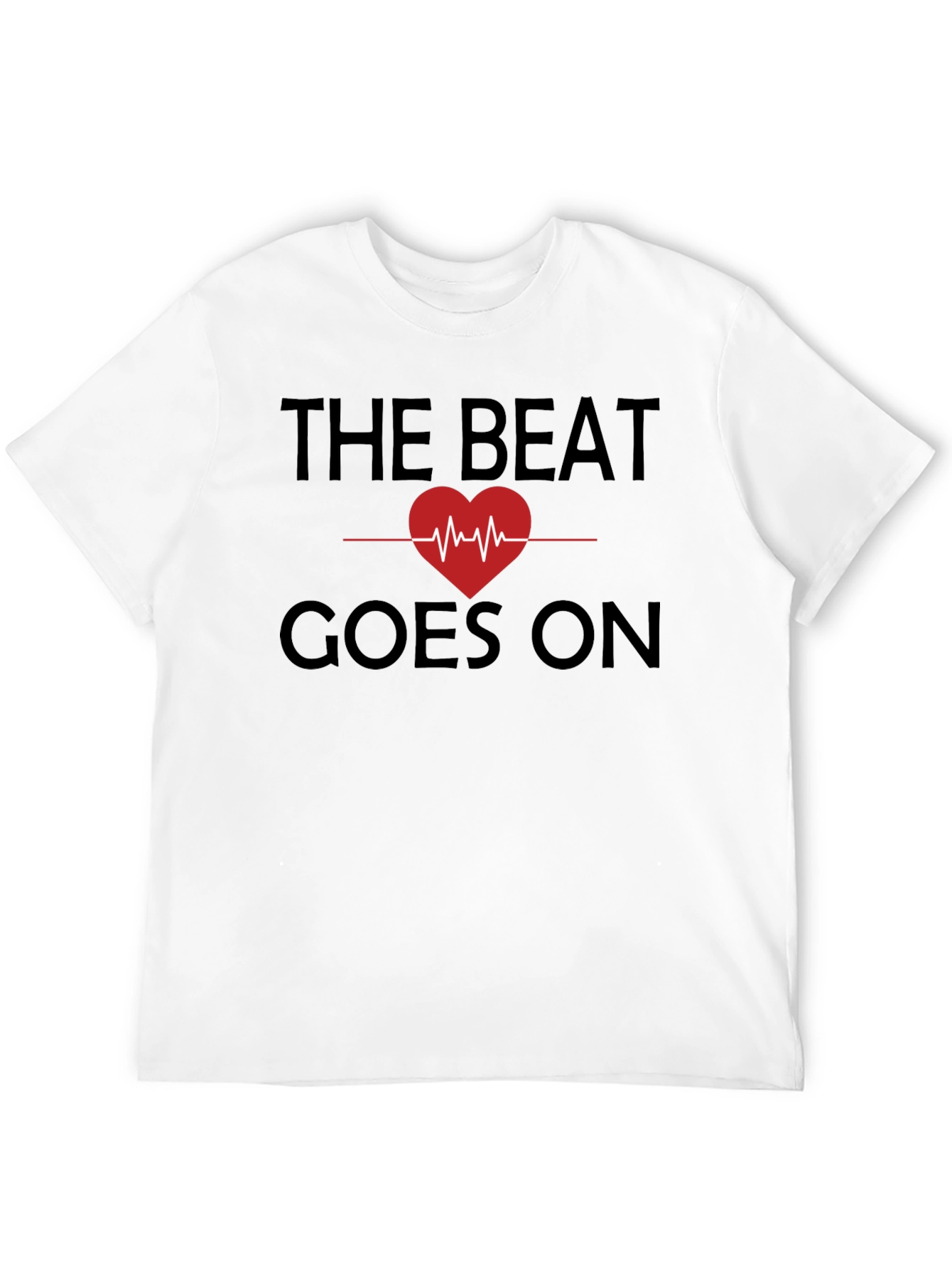 The Beat Goes On Graphic Tee - Heartbeat Design