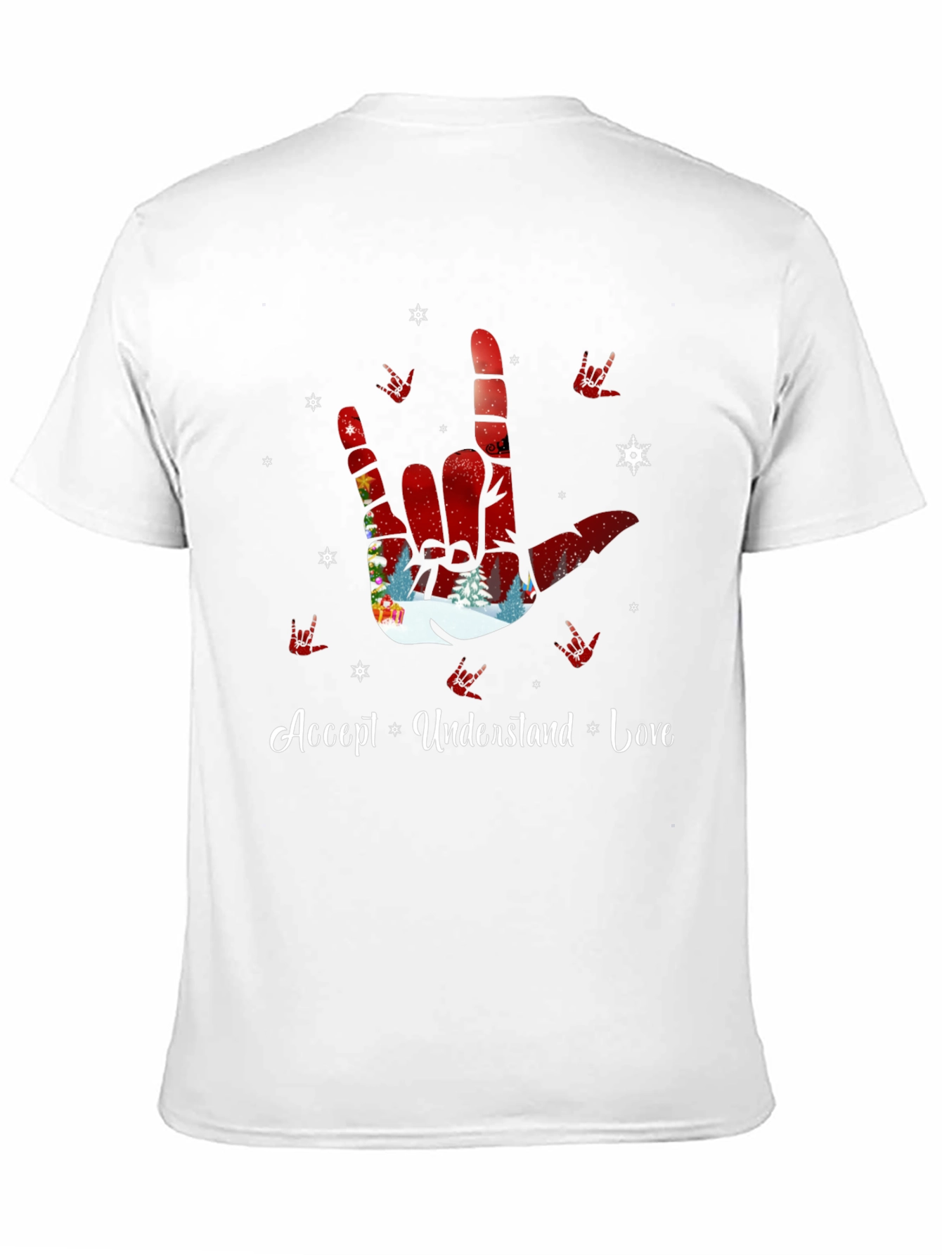 Accept Understand Love ASL Christmas T-Shirt