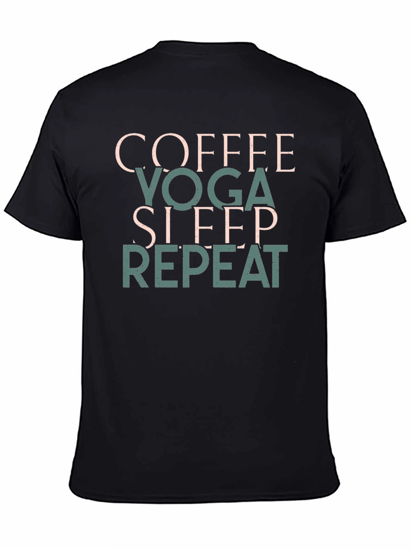 Coffee Yoga Sleep Repeat T-Shirt Black