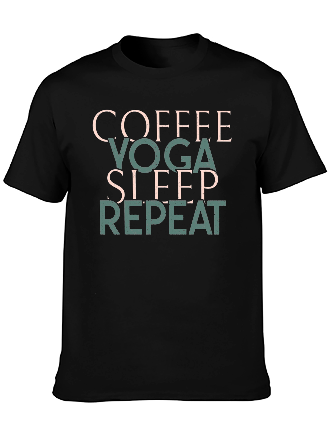 Coffee Yoga Sleep Repeat T-Shirt Black