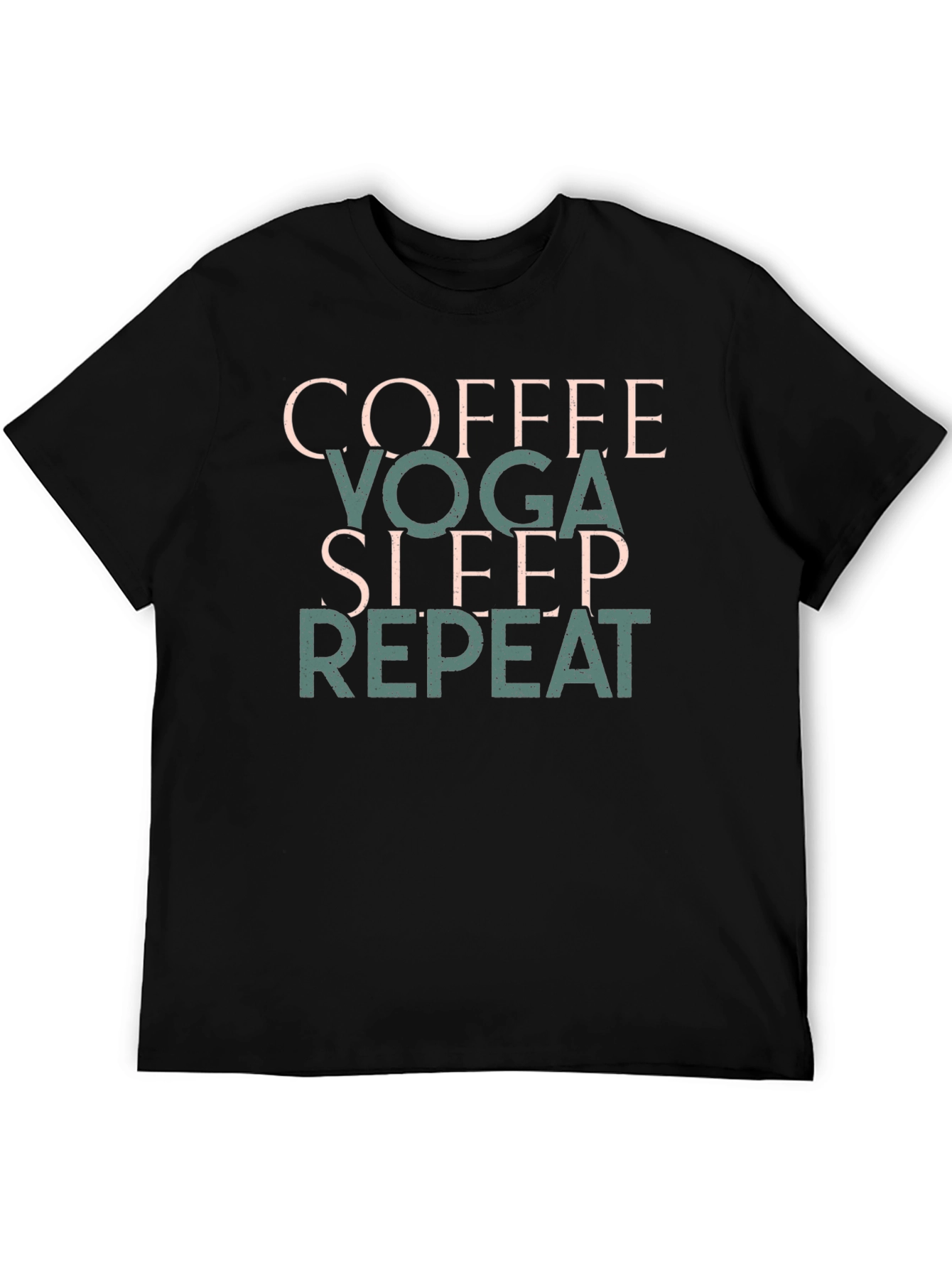 Coffee Yoga Sleep Repeat T-Shirt Black