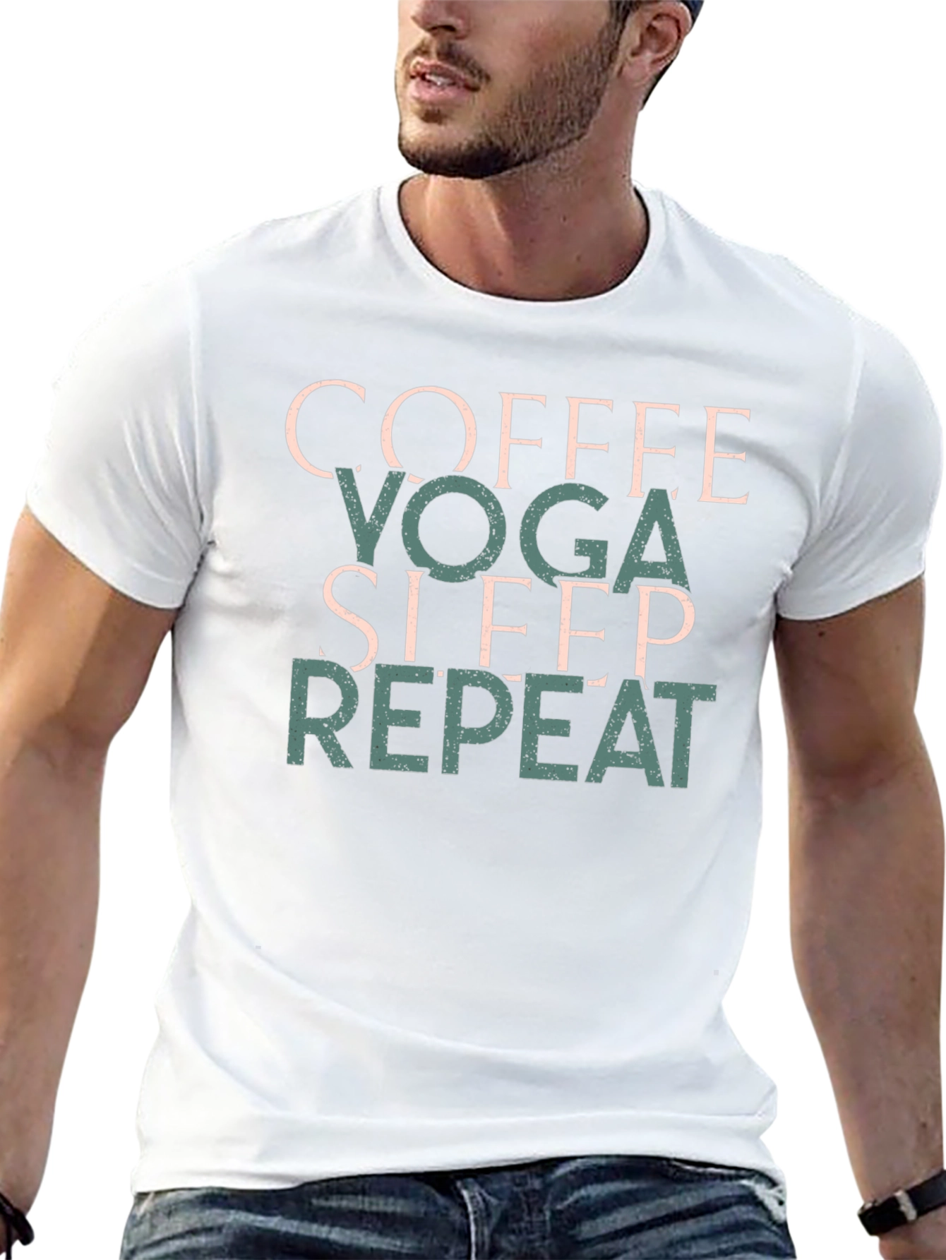 Coffee Yoga Sleep Repeat T-Shirt Black