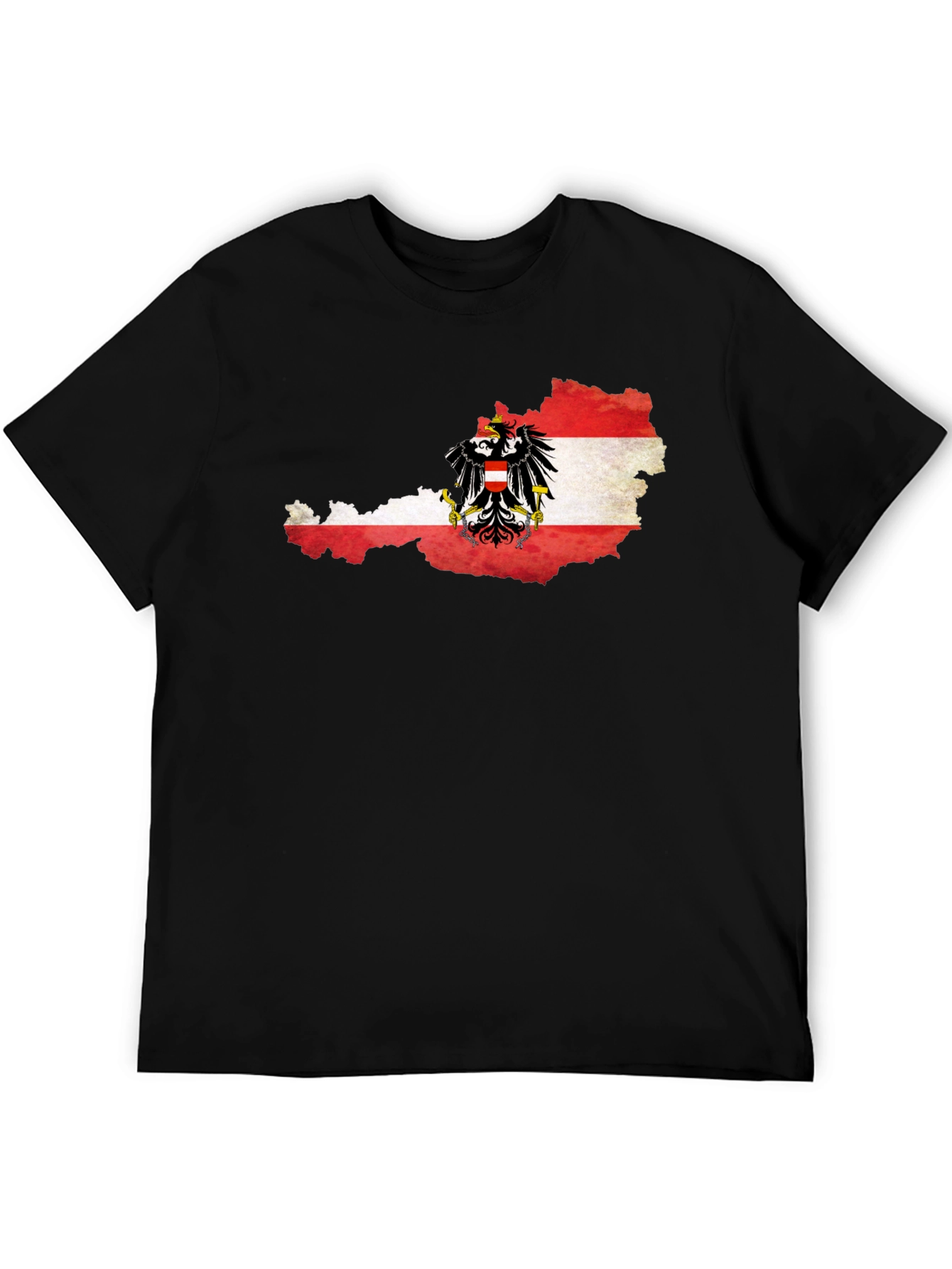 Austria Flag Map T-Shirt - Black Graphic Tee