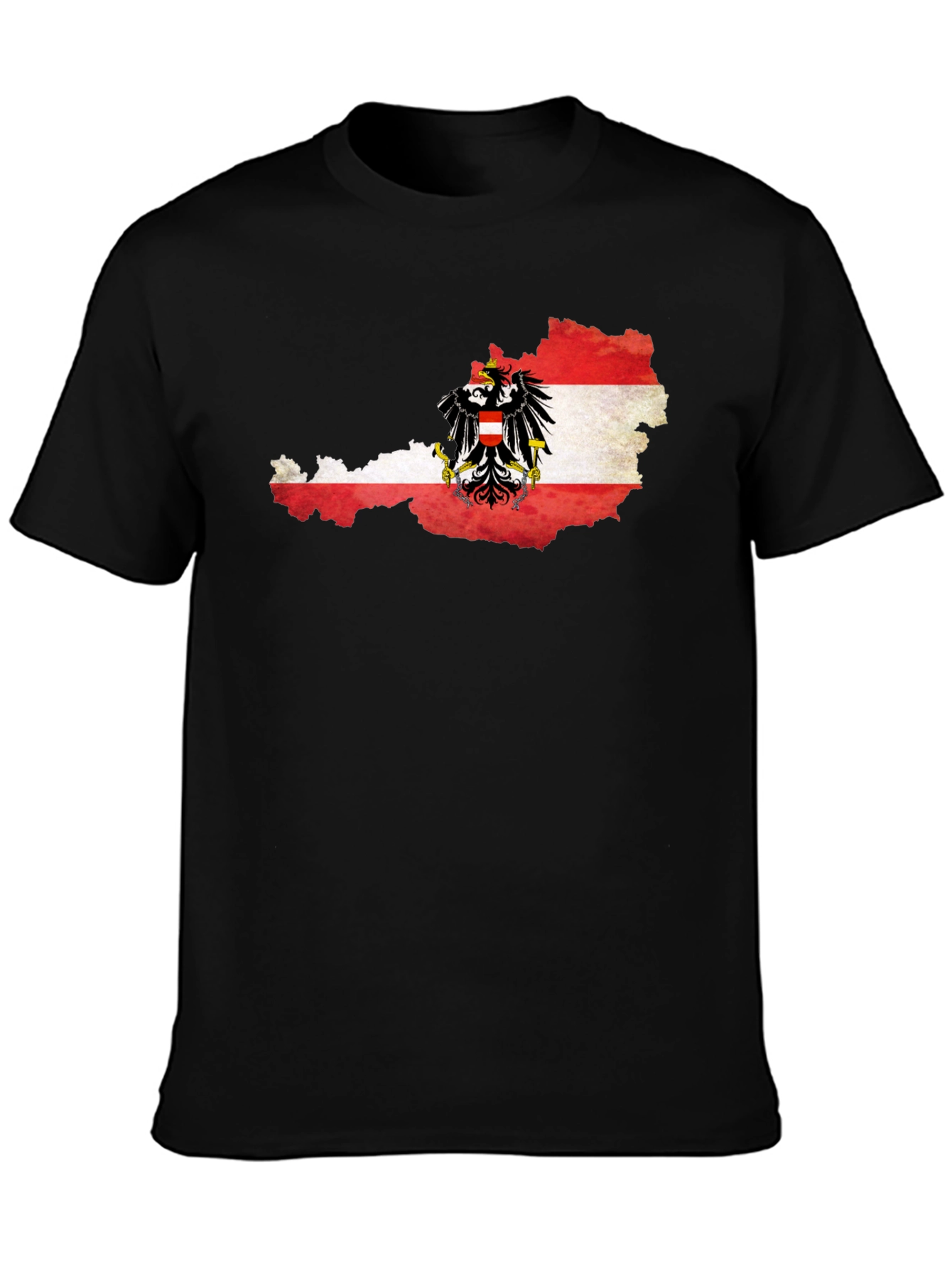 Austria Flag Map T-Shirt - Black Graphic Tee