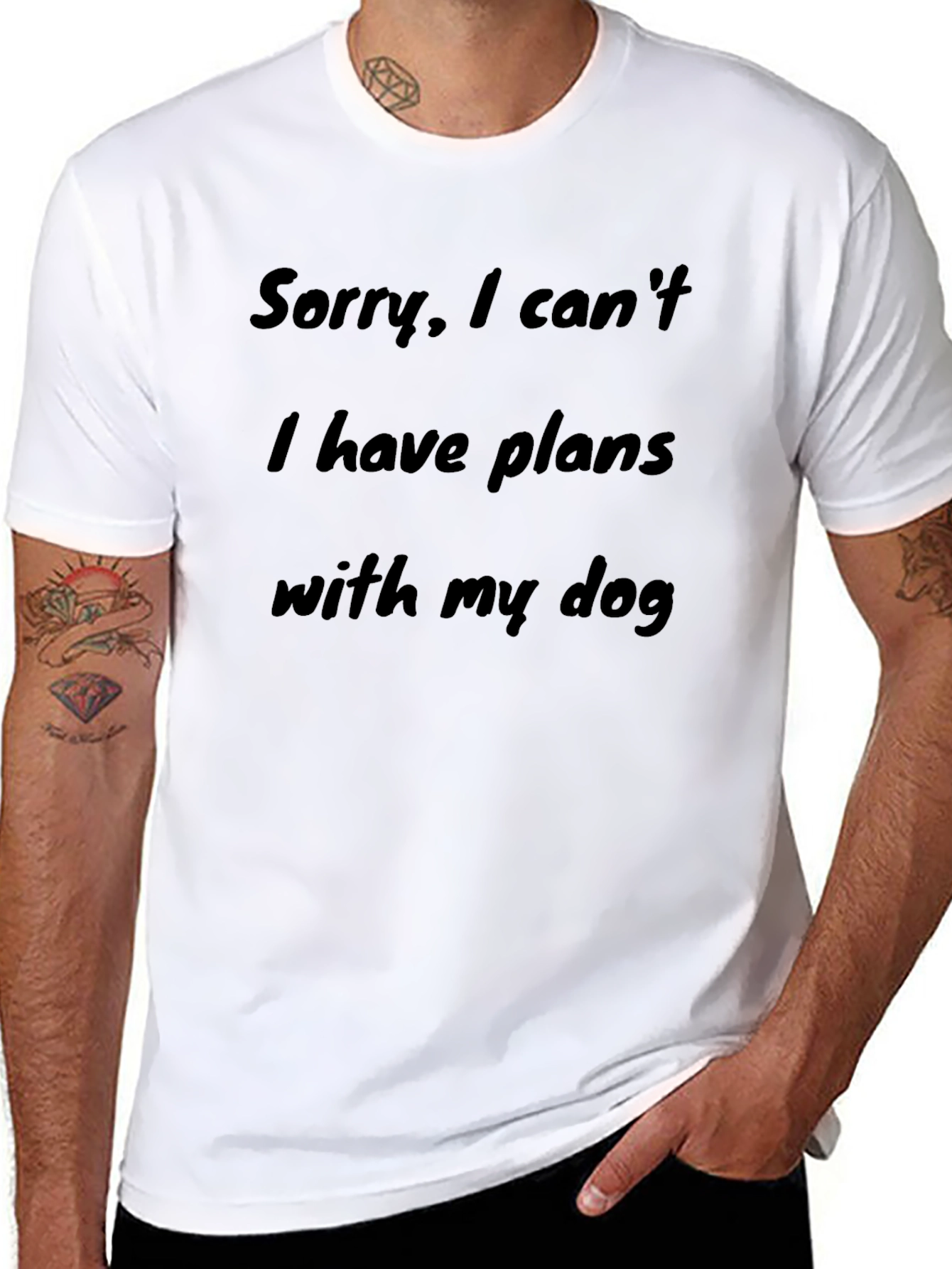 Dog Lover T-Shirt - Sorry Plans with Dog