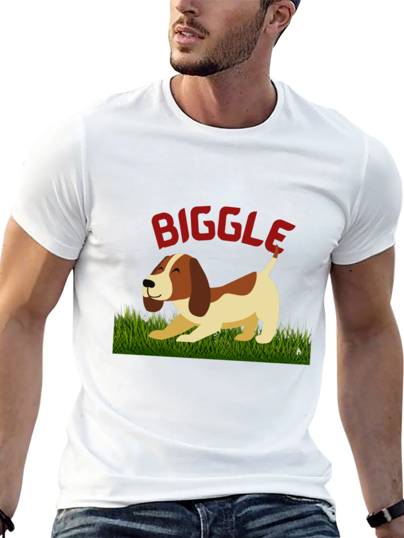 Biggle Dog Graphic Tee - Unisex Black T-Shirt