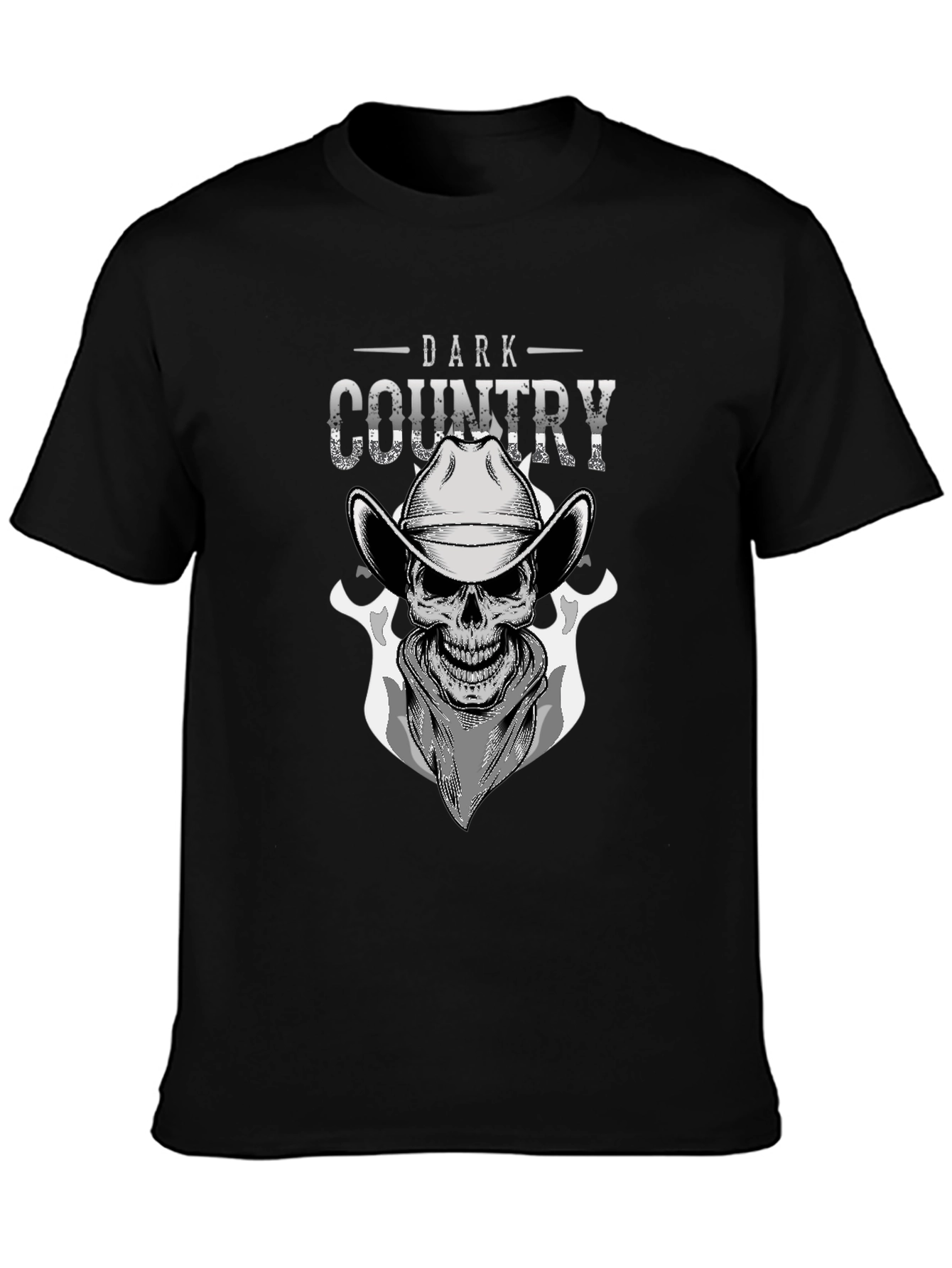 Dark Country Skull Graphic T-Shirt