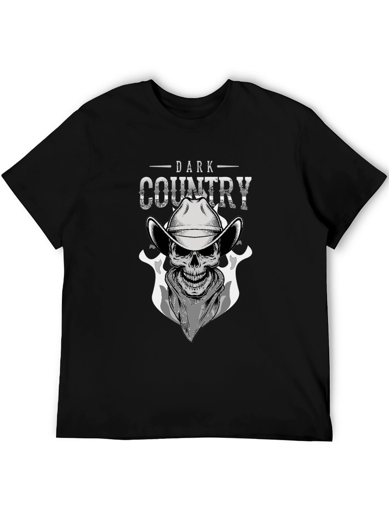 Dark Country Skull Graphic T-Shirt