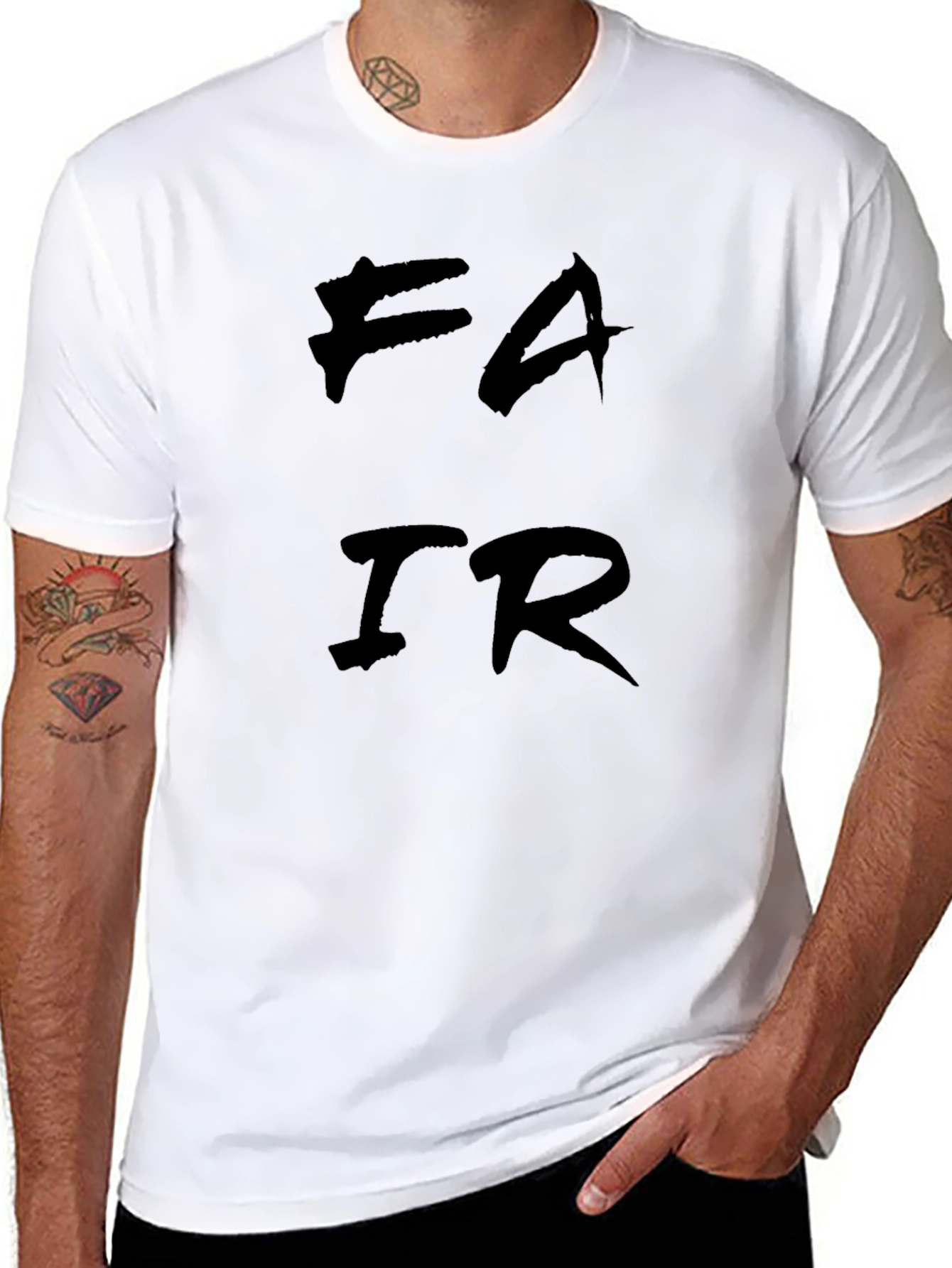 Black FAIR Graphic Tee - Bold Statement Shirt