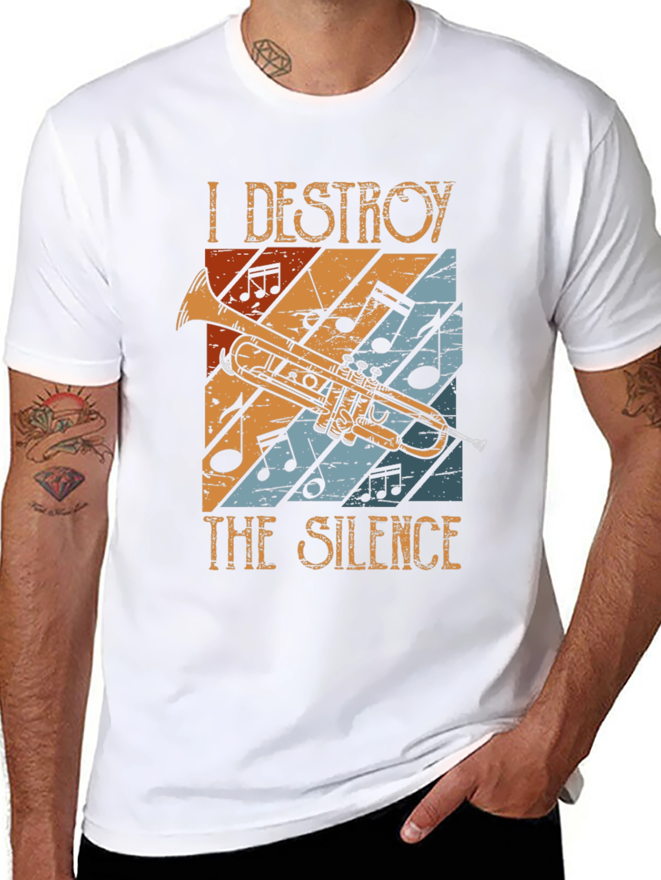 I Destroy The Silence Trumpet Graphic T-Shirt