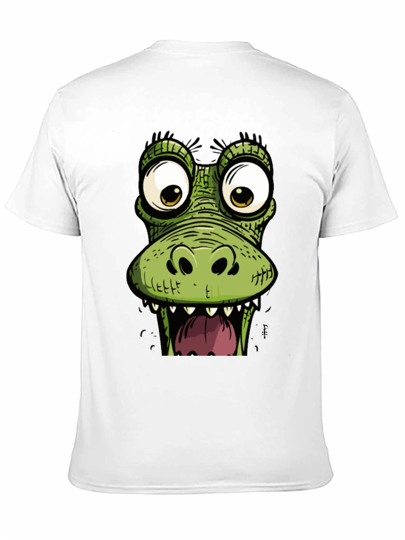 Funny Crocodile Graphic Print Black T-Shirt