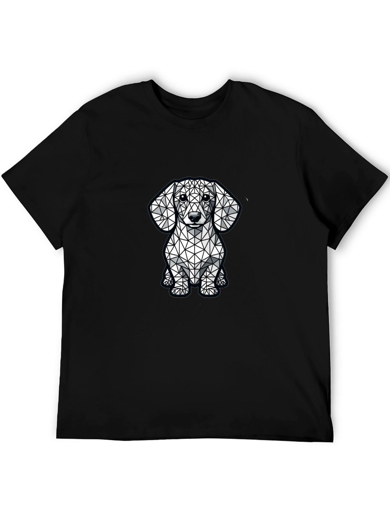 Geometric Dachshund Graphic Tee - Modern Dog Lovers Shirt