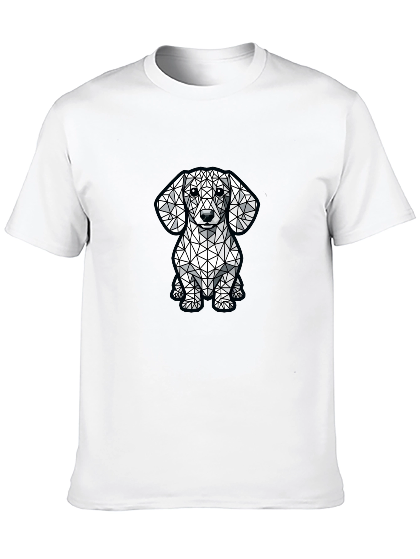Geometric Dachshund Graphic Tee - Modern Dog Lovers Shirt