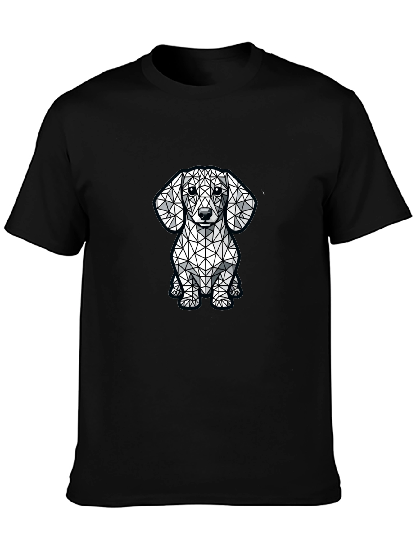 Geometric Dachshund Graphic Tee - Modern Dog Lovers Shirt