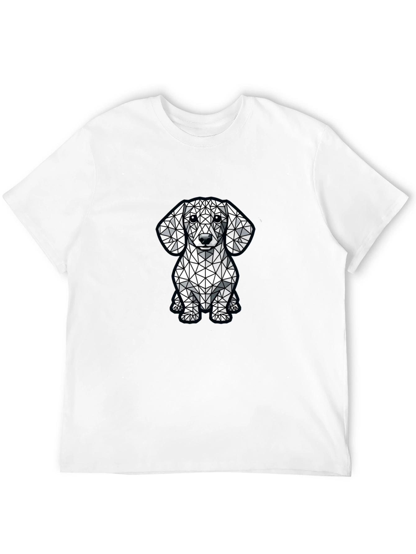 Geometric Dachshund Graphic Tee - Modern Dog Lovers Shirt