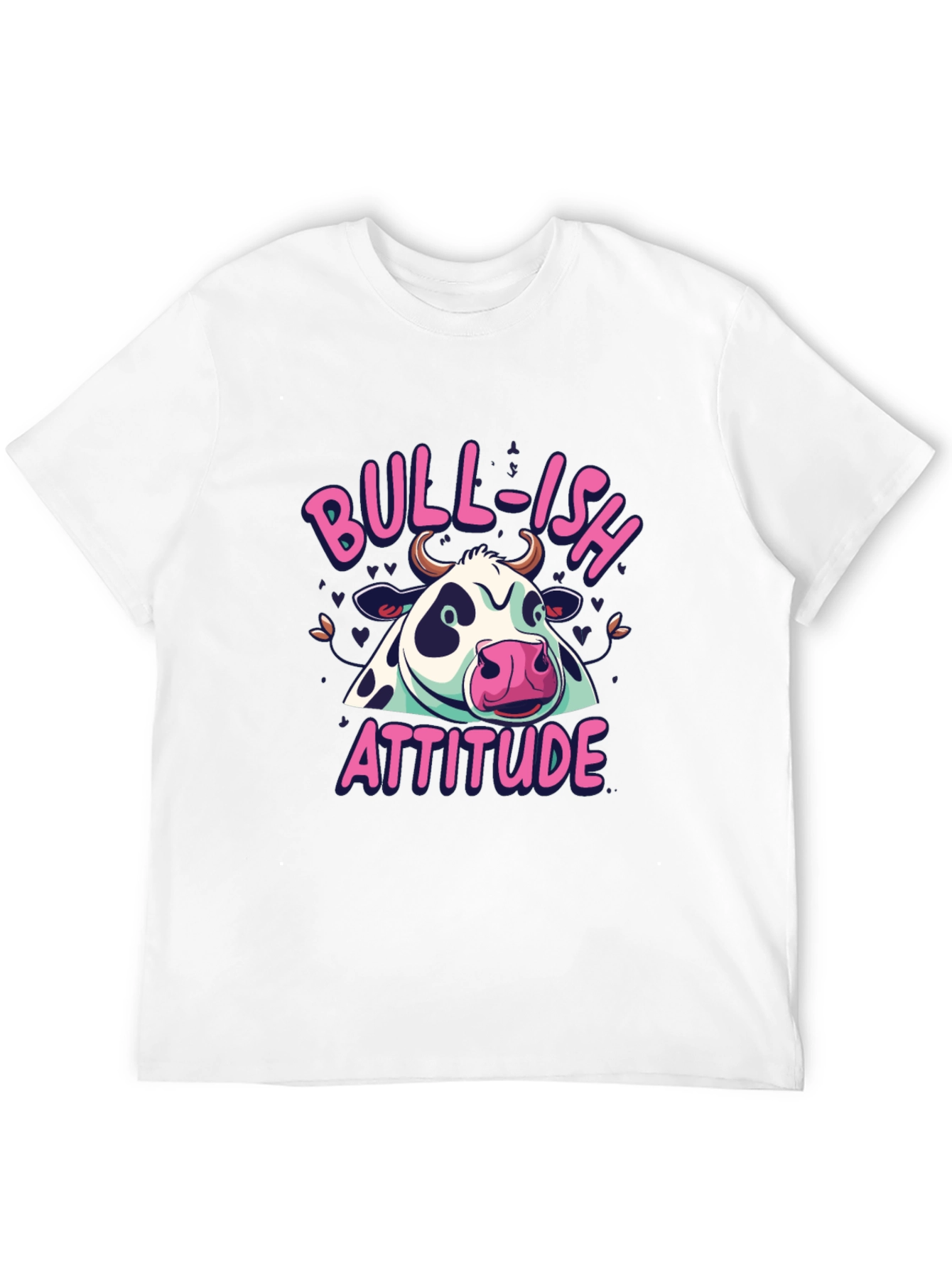 Bull-ish Attitude Black T-Shirt Funny Graphic Tee