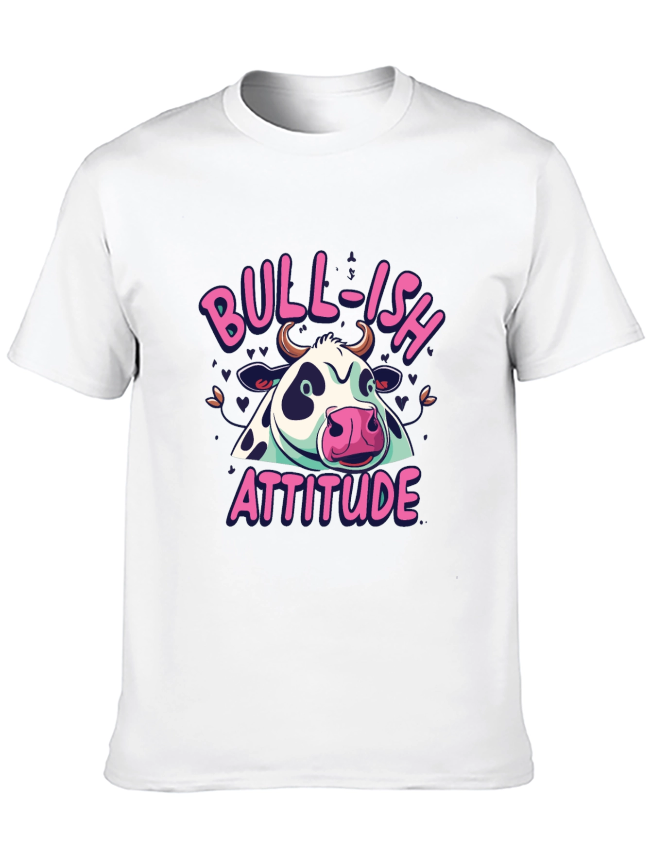 Bull-ish Attitude Black T-Shirt Funny Graphic Tee