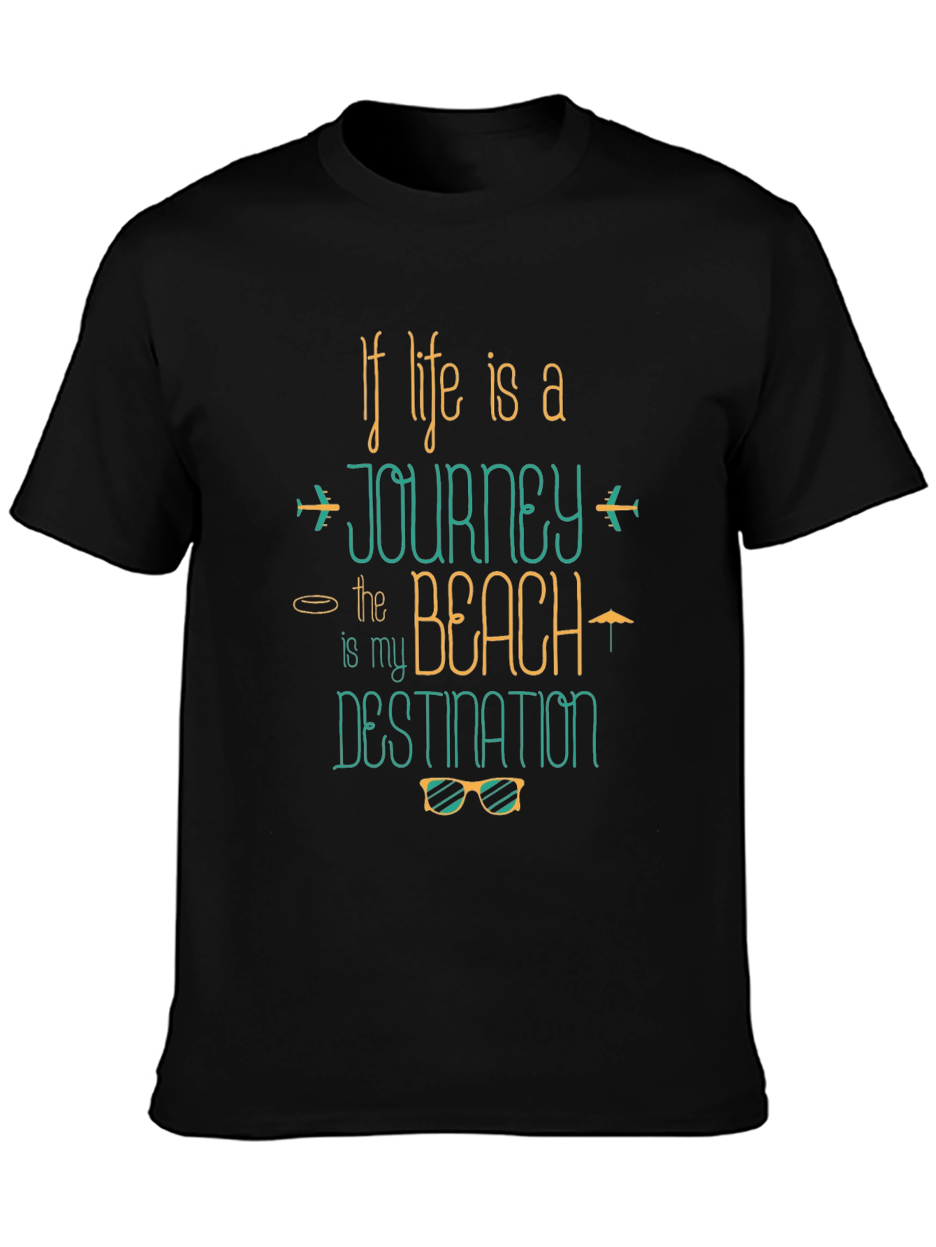 Journey to the Beach Graphic Tee - Black