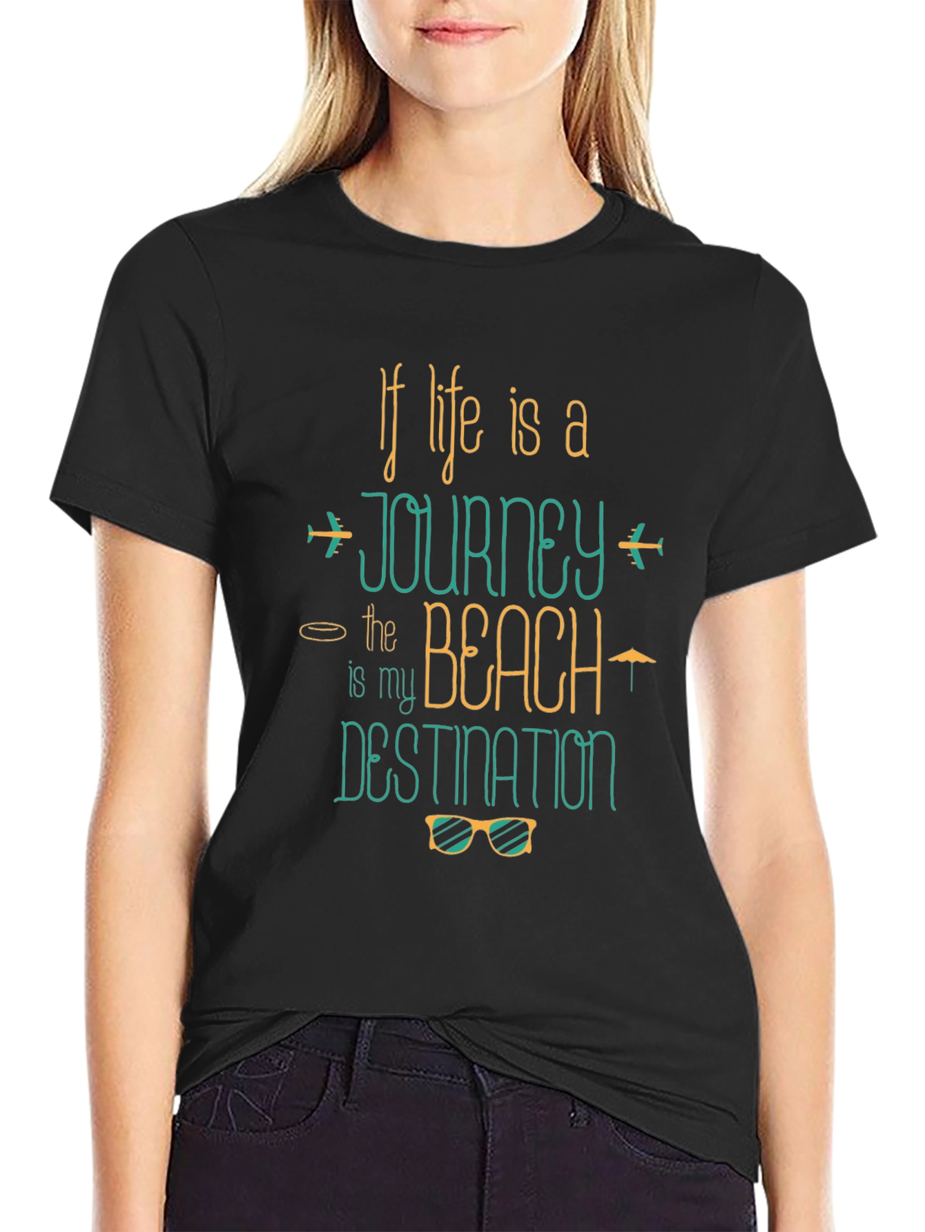 Journey to the Beach Graphic Tee - Black
