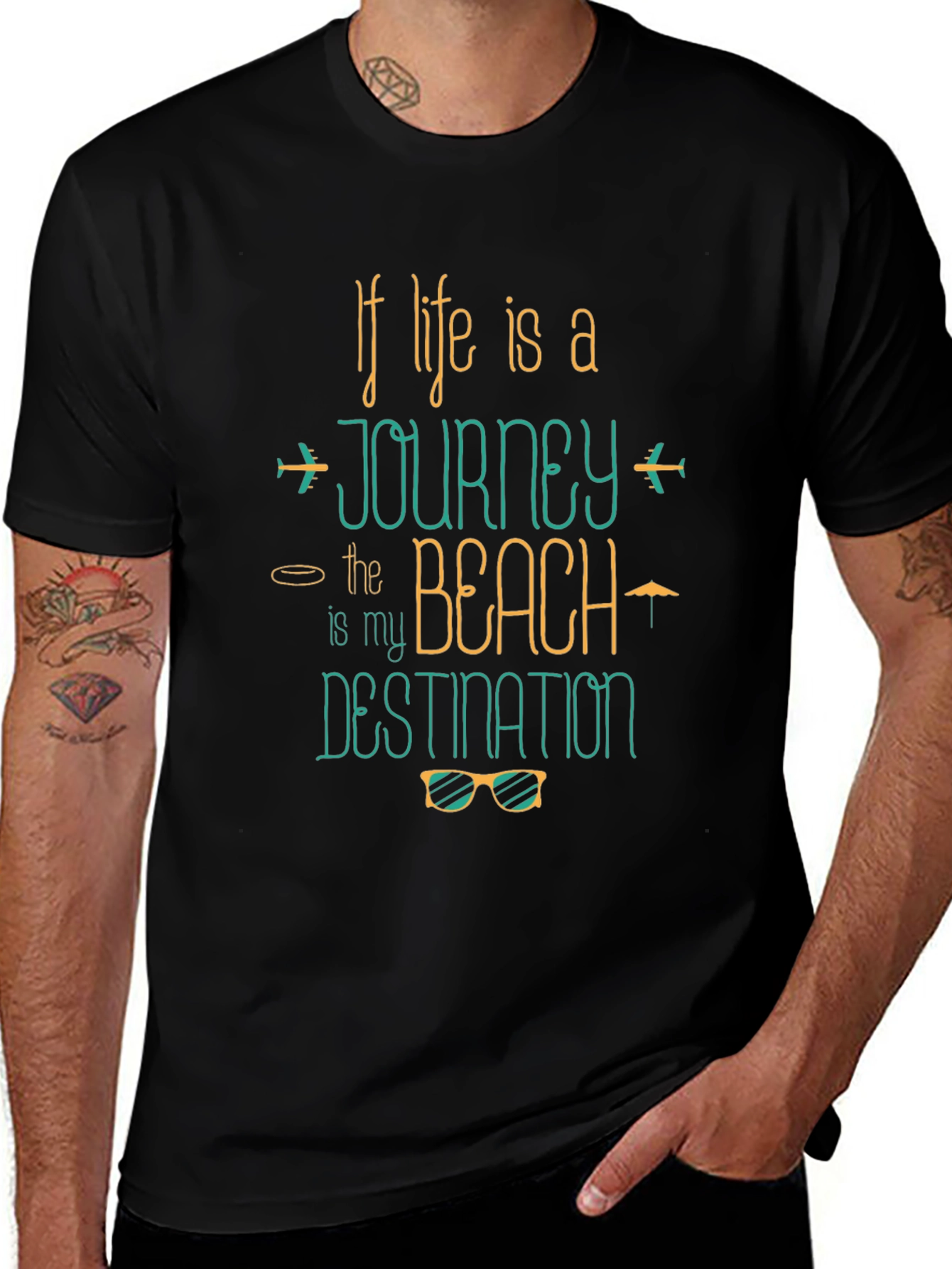 Journey to the Beach Graphic Tee - Black