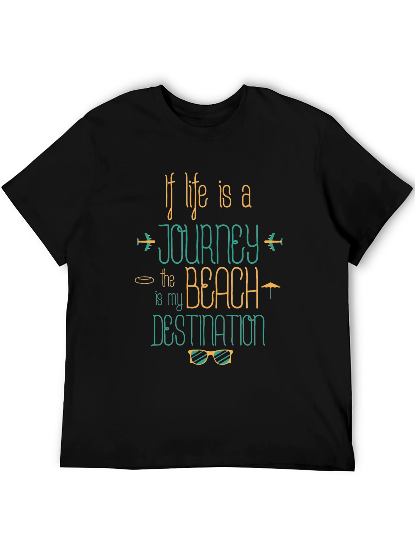 Journey to the Beach Graphic Tee - Black