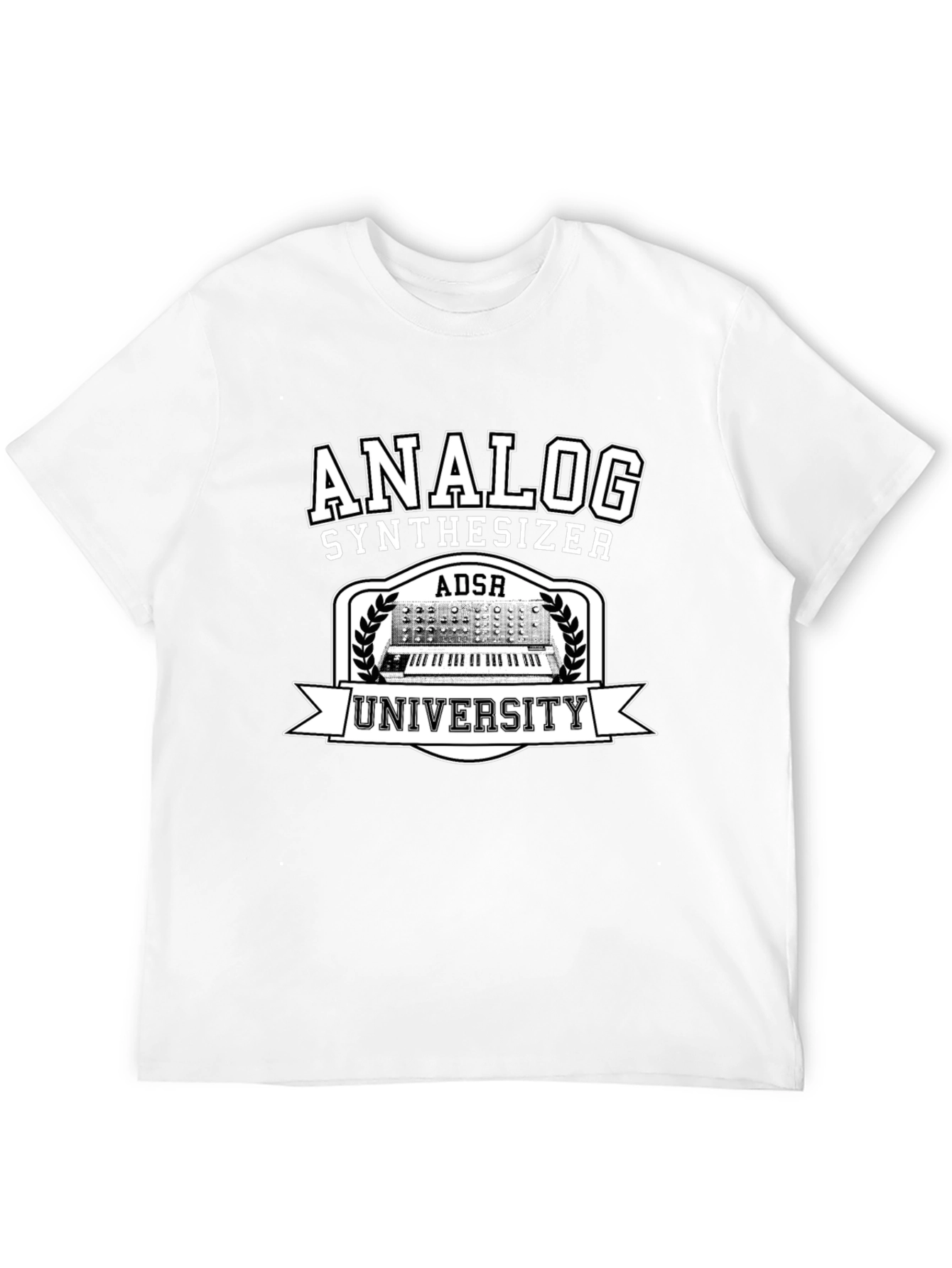 Analog Synthesizer University Black Graphic T-Shirt