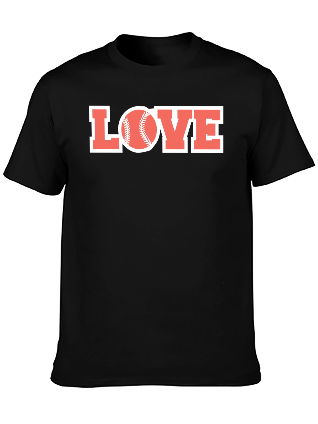 Baseball Love Graphic T-Shirt - Black