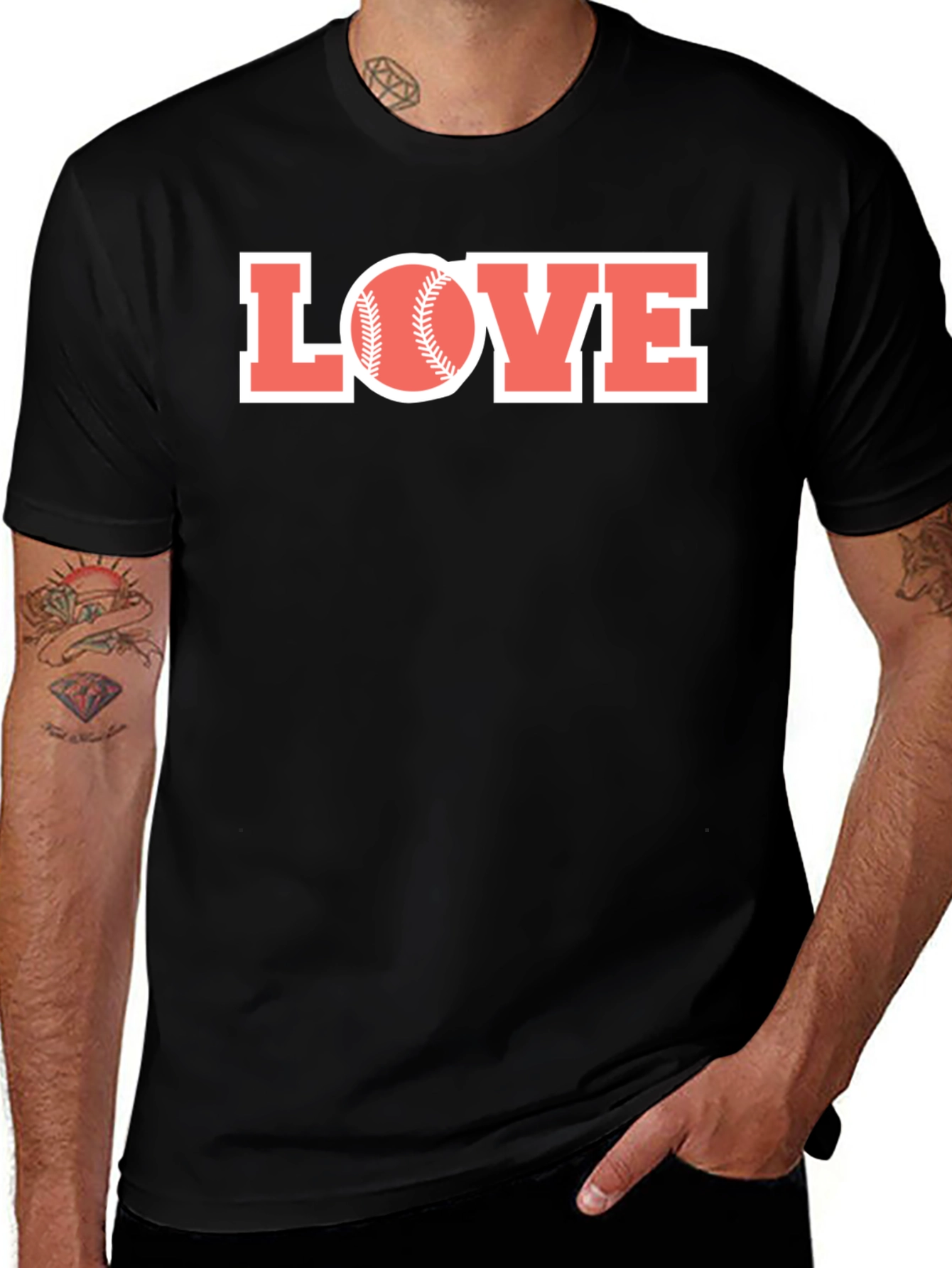 Baseball Love Graphic T-Shirt - Black
