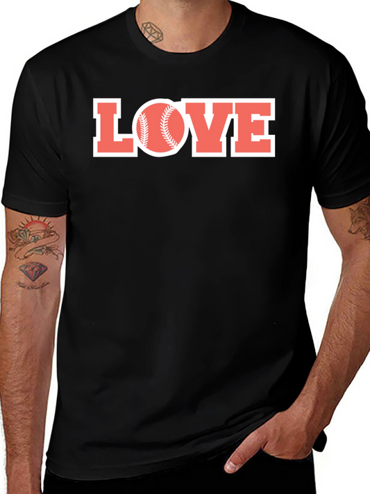 Baseball Love Graphic T-Shirt - Black