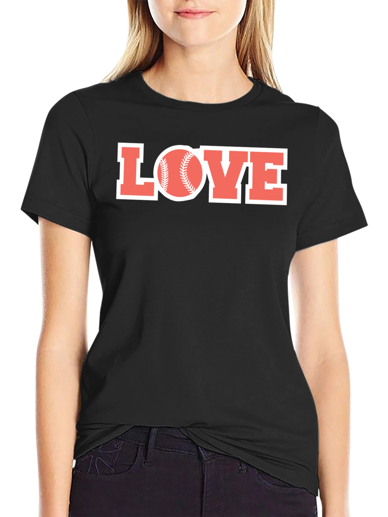 Baseball Love Graphic T-Shirt - Black