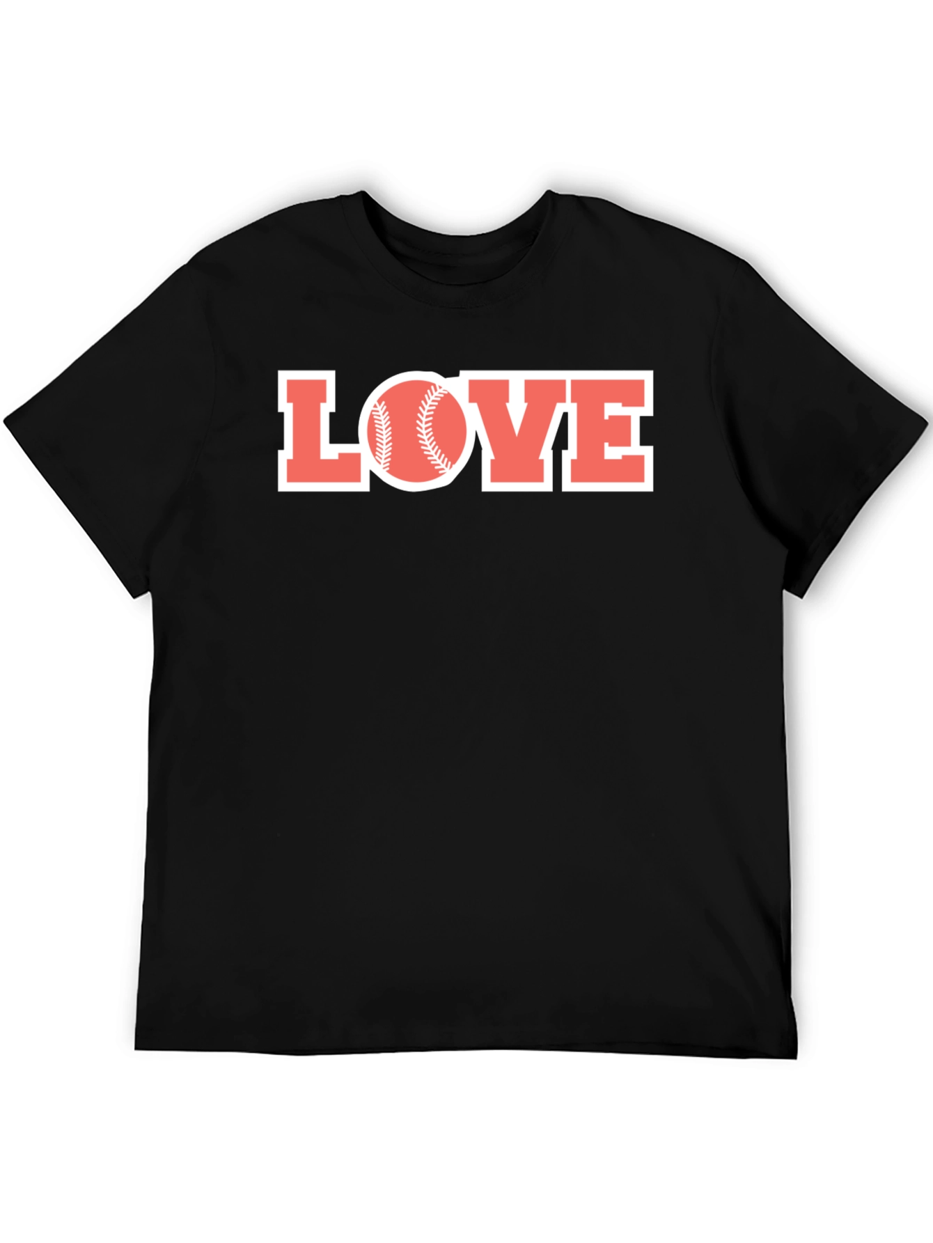 Baseball Love Graphic T-Shirt - Black
