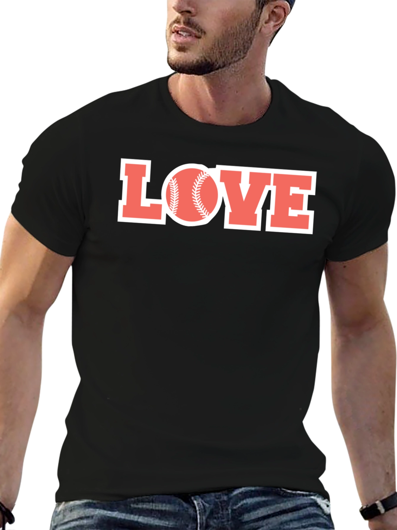 Baseball Love Graphic T-Shirt - Black